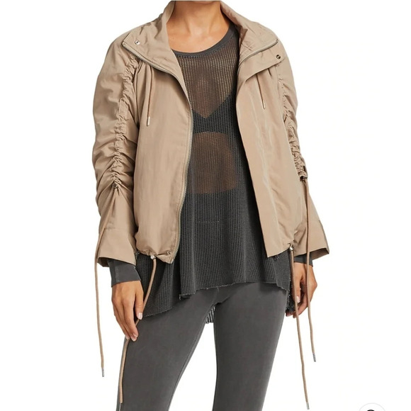 NWT NSF Aya Mockneck Shirred-Sleeve Jacket XL - Picture 1 of 11